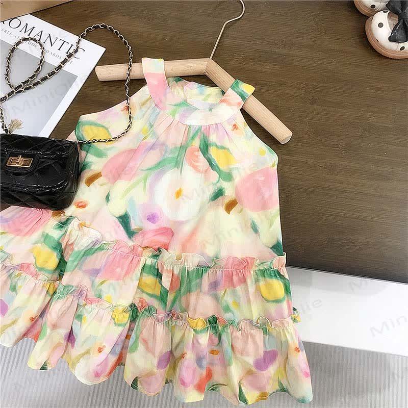 Ärmelloses Kleid mit Blumen für Kleinkind-Mädchen - image 3