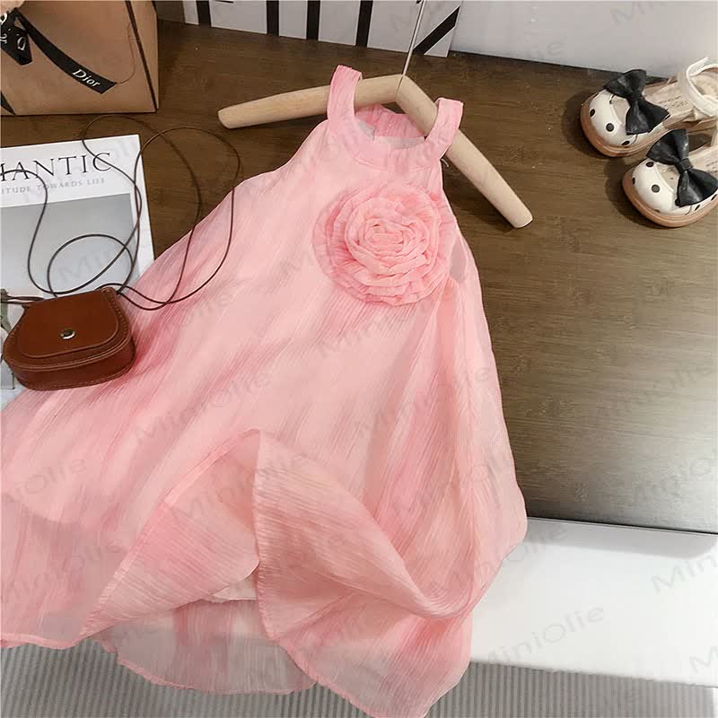 Kleinkind-Mädchen Kleid aus Rosa Tüll mit Blume für Kleinkinder - Rosa - 8-9J - image 1