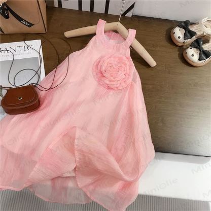 Kleinkind-Mädchen Kleid aus Rosa Tüll mit Blume für Kleinkinder - Rosa - 8-9J - image 1