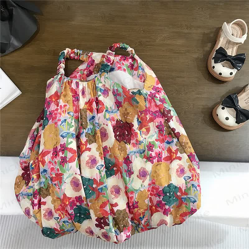 Kleinkind-Mädchen Kleid mit Blumenmuster , Blumen , Mehrfarbig - image 3