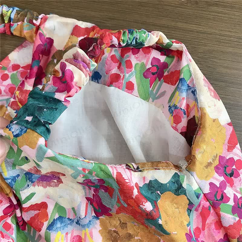 Kleinkind-Mädchen Kleid mit Blumenmuster , Blumen , Mehrfarbig - image 5