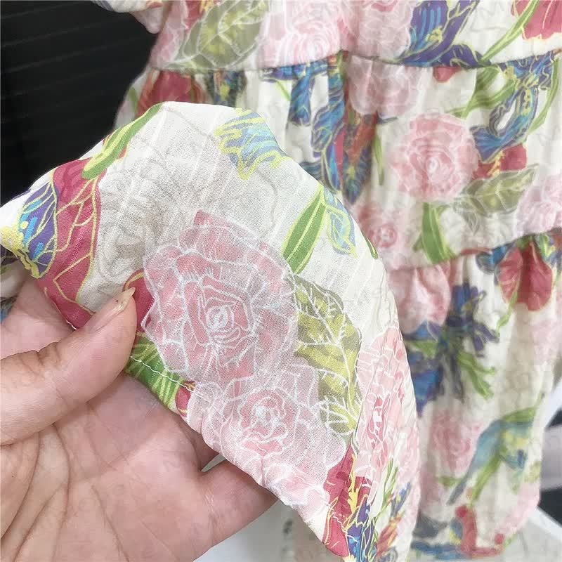 Kleid für Kleinkind-Mädchen mit Blumen und Puffärmeln - image 6