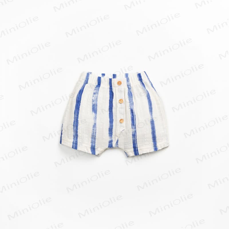 Set aus Hemd und Shorts für Baby und Kleinkind-Jungen) aus Baumwolle , Blau Streifen oder mit Wassermelonenmuster, passend zum Set - image 6