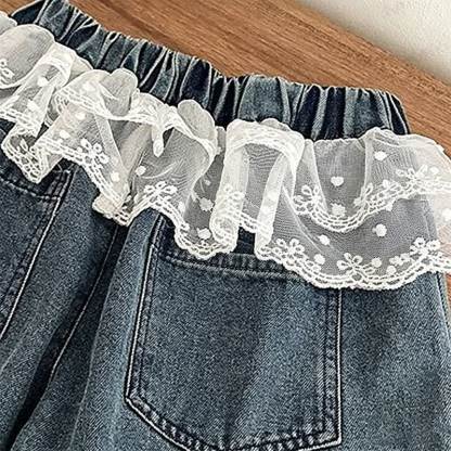 Shorts für Baby , Kleinkind-Mädchen mit Blumen und Denim - image 4