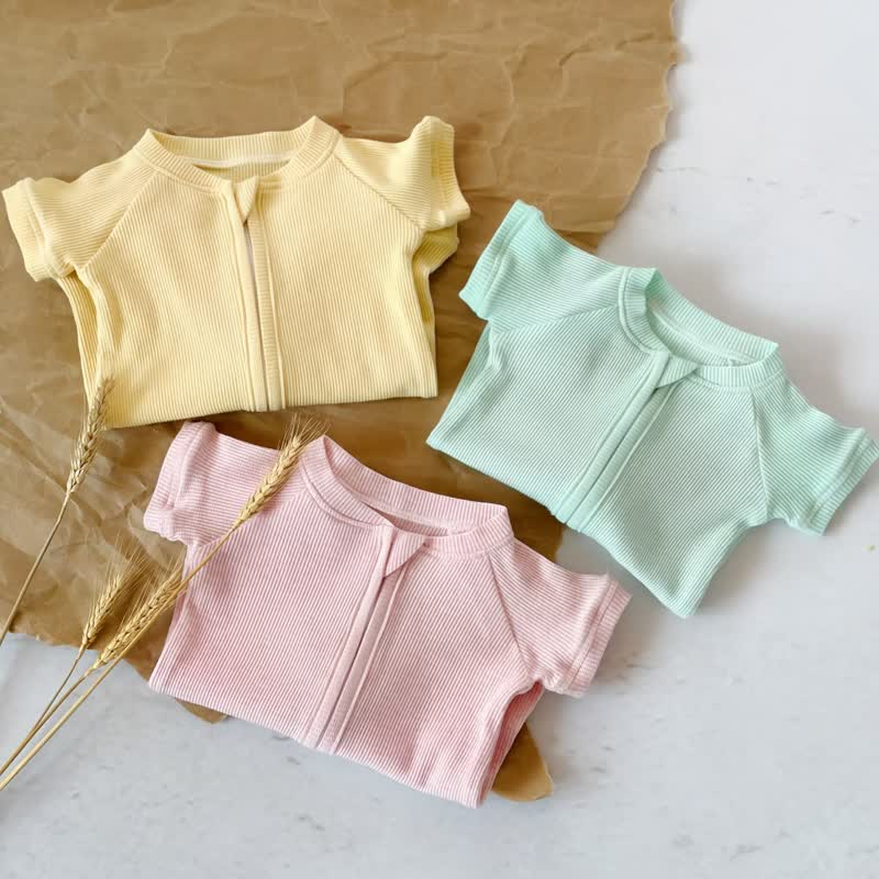 Baby Einfarbig mit Reißverschluss vorne, Strampler - image 5