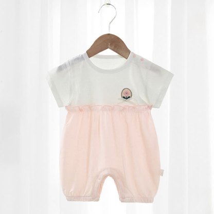 Baby / Blau Blumen Rüschen - Strampler - Rosa - 9-18M - image 2