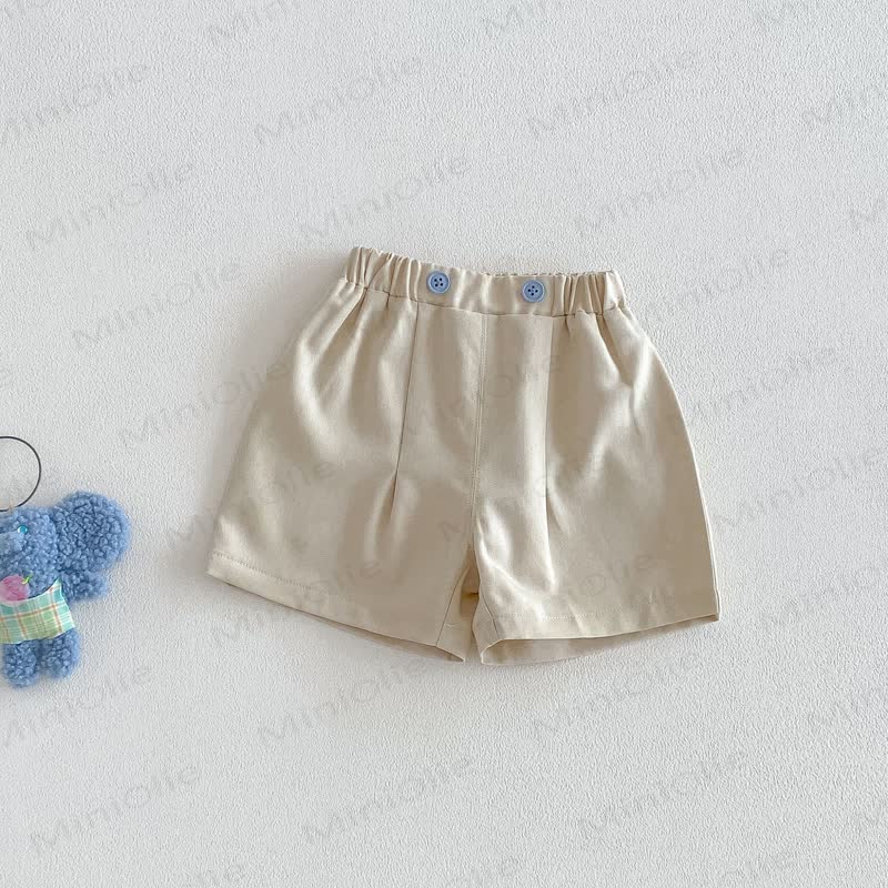 Baby Kleinkind-Jungen Plaid mit Karomuster oder Einfarbig Shorts - Beige Shorts - 3-4J - image 7