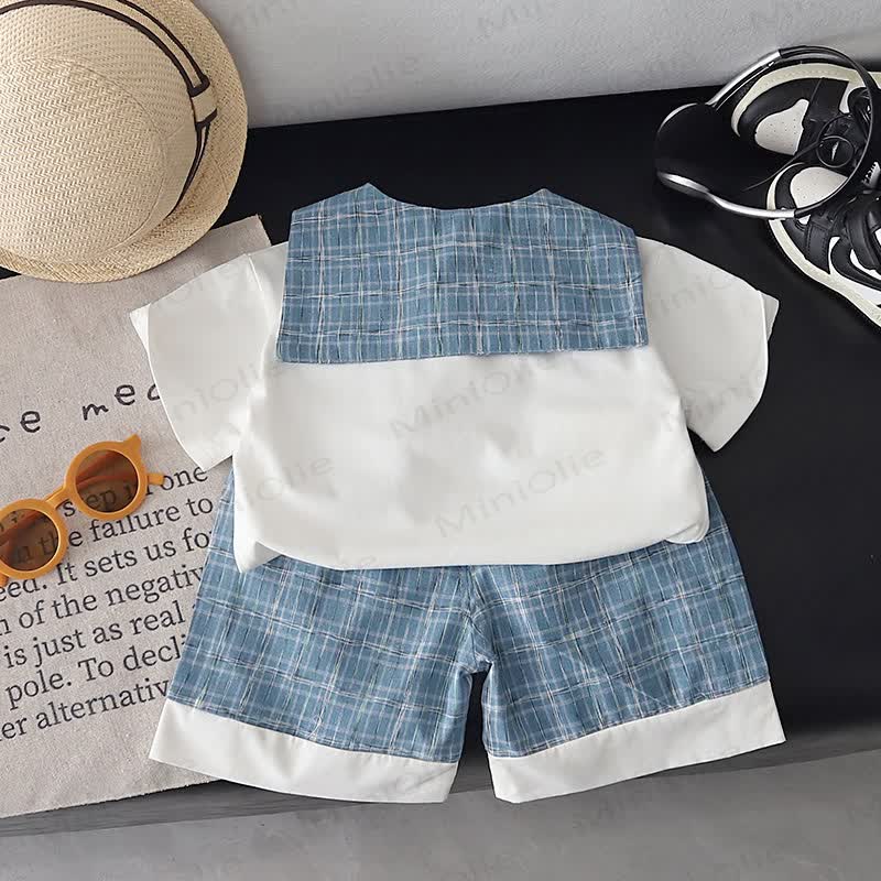 Set aus kariertem Plaid - T-Stück und Shorts für Kleinkind-Jungen) - image 4