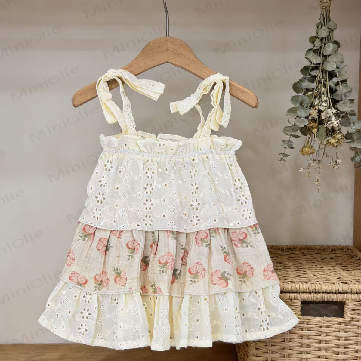Blumen Schleife mit Blumenmuster und Kleid für Kleinkind-Mädchen - image 1