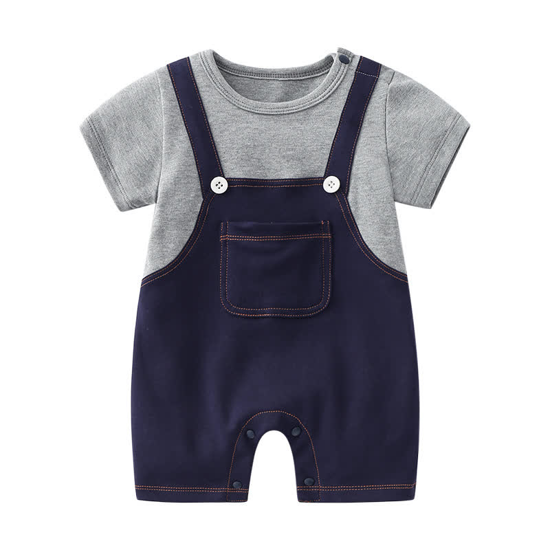 Baby Jungen- Strampler in Marineblau und Grau - Marineblau & Grau - 2-3J - image 1