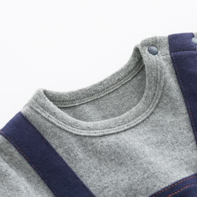 Baby Jungen- Strampler in Marineblau und Grau - image 3