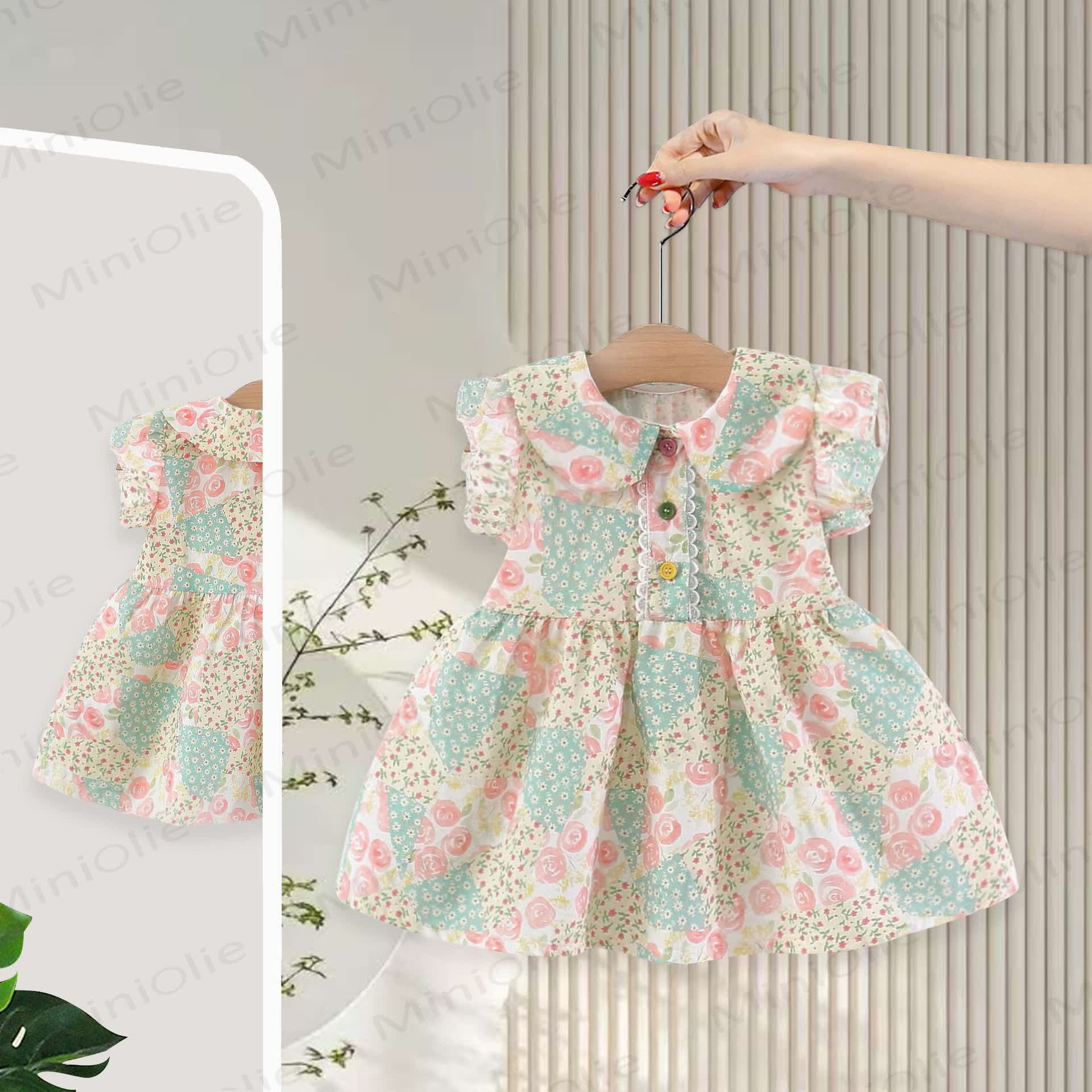 Blumen Kleid mit Blumenmuster für Baby und Mädchen - Grün - 3-4J - image 1