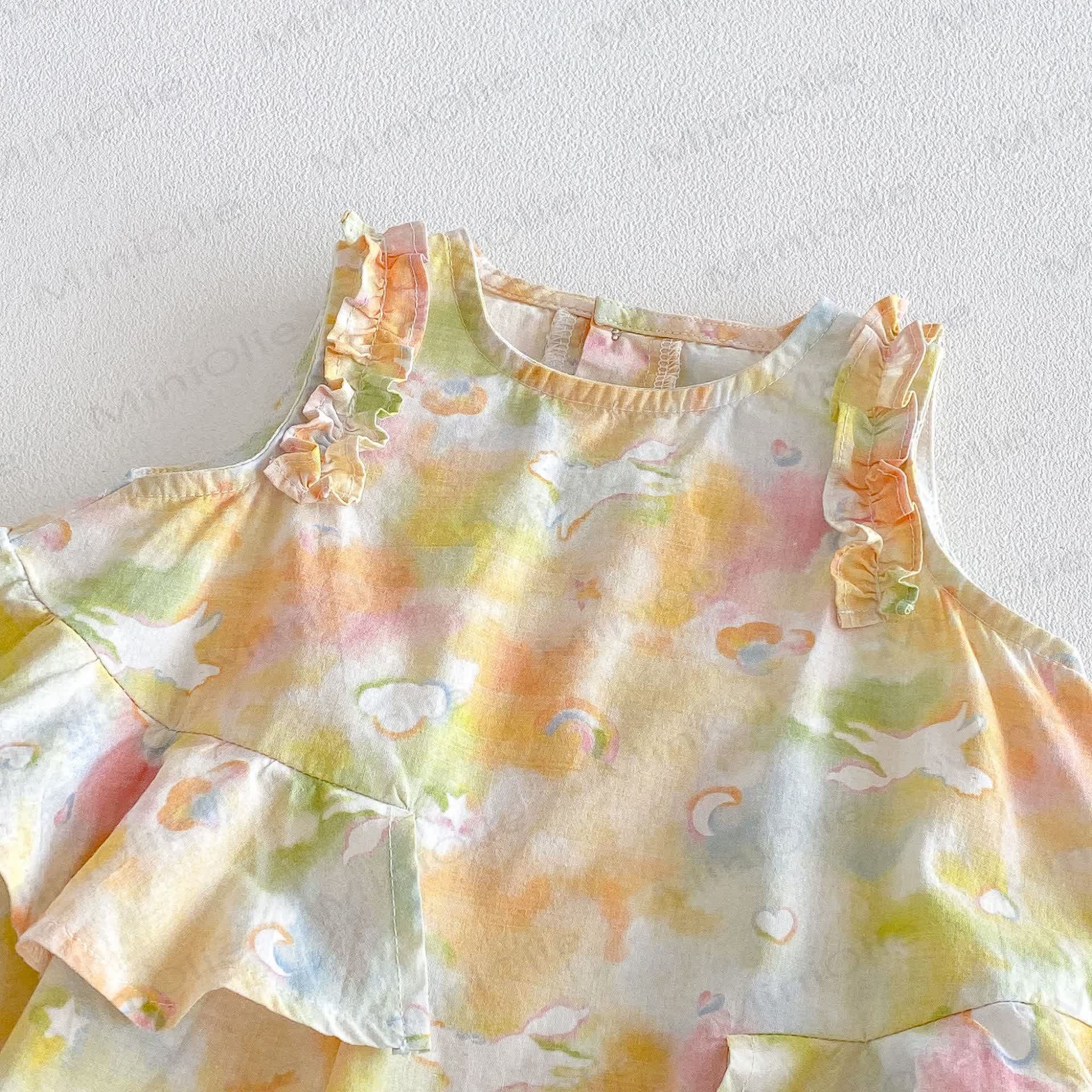 Baby Kleinkind-Mädchen Kleid mit Pony-Rüschen und Streifen - image 6