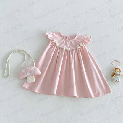 Ärmelloses Schleife für Baby und Mädchen mit Schleife , Einfarbig - Rosa - 4-5J - image 4