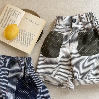 Streifen Shorts mit Punktmuster für Kleinkind - image 9