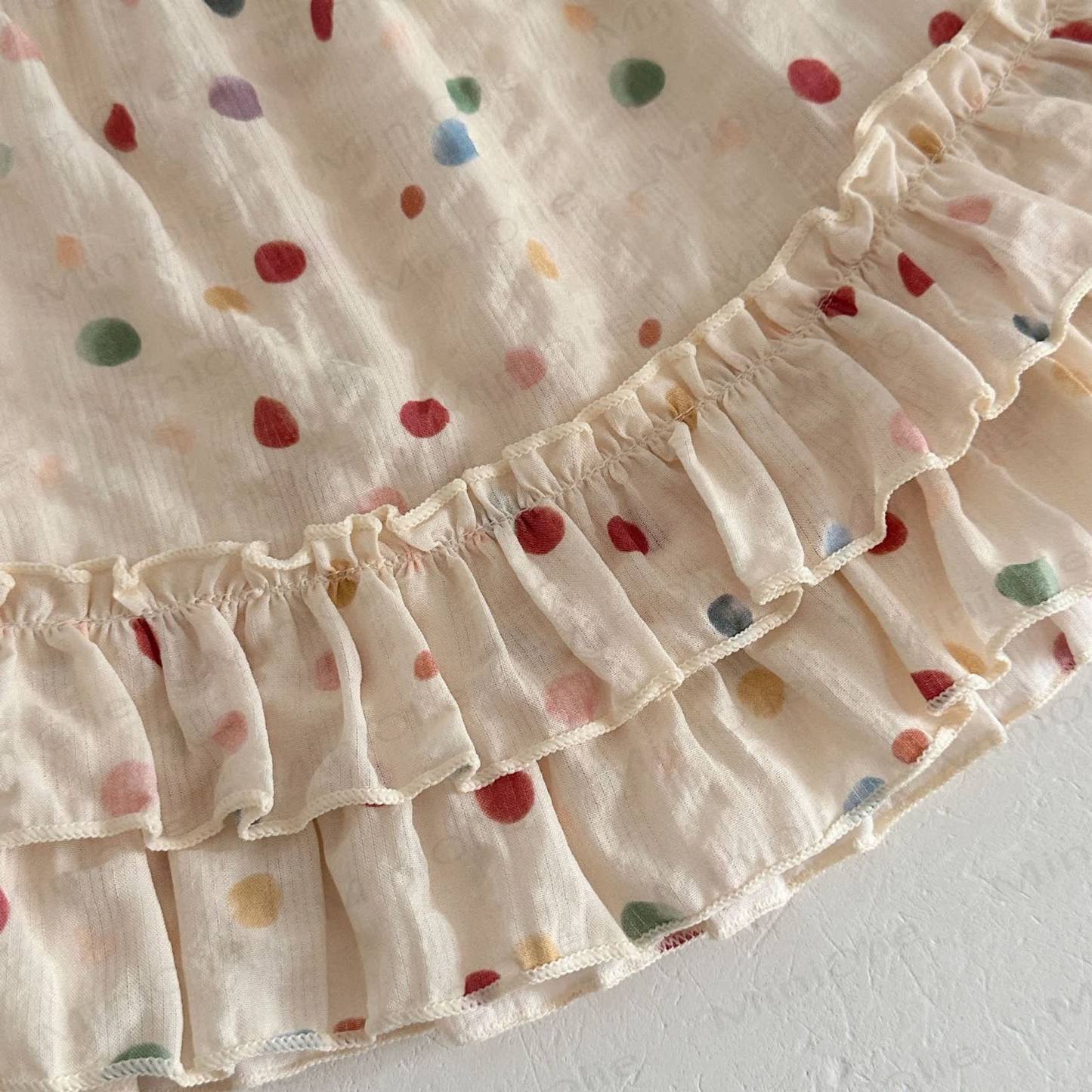 Baby Mädchen Tanktop mit bunten Punkt und Rüschen oder einfarbig weiße Hose - image 6