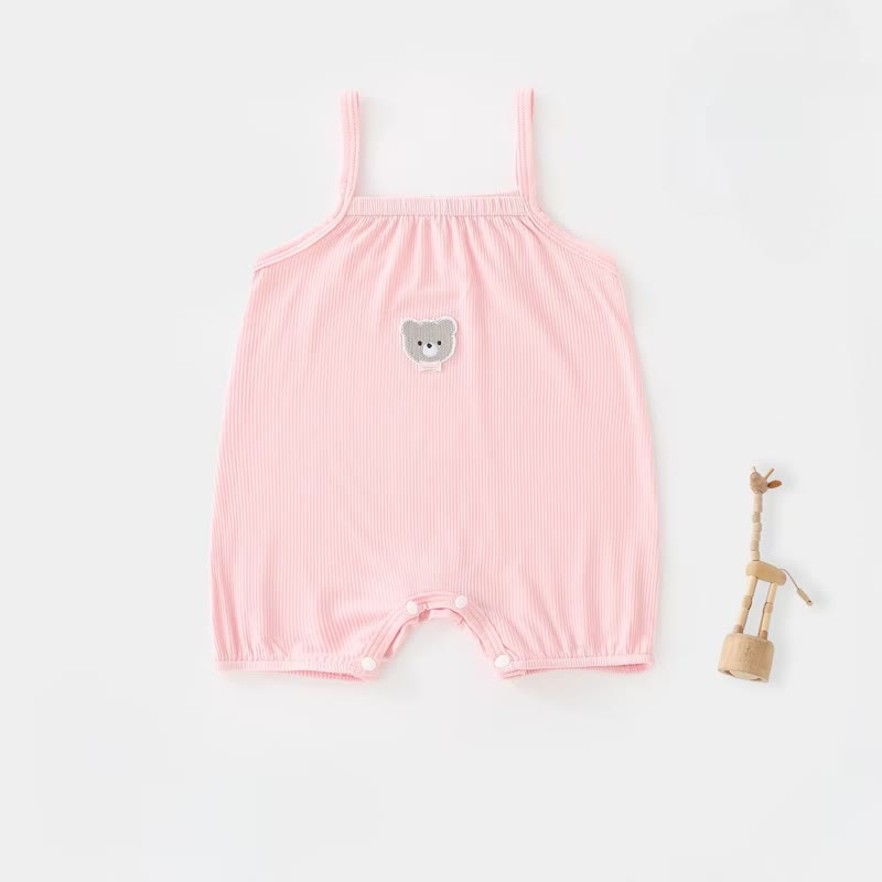 Baby Mädchen Einfarbig Bär mit Bärenmotiv und Strampler - Rosa - 2-3J - image 2
