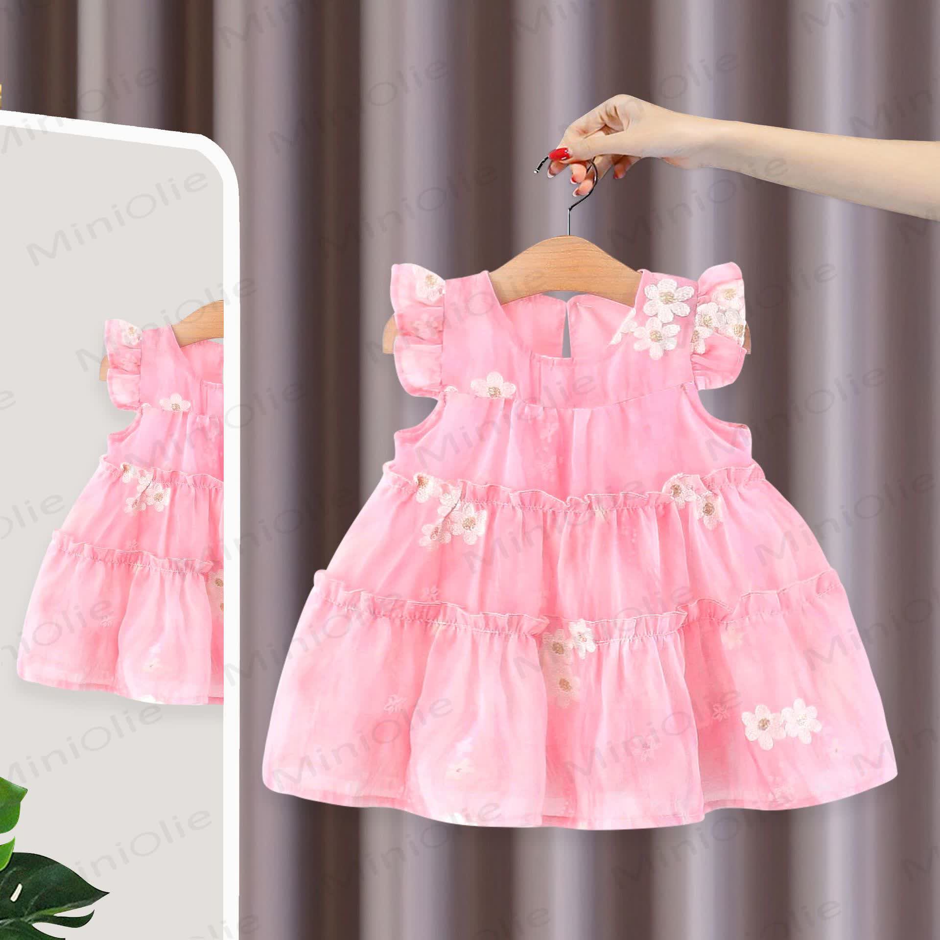 Gänseblümchen Kleid mit Tüll für Baby - Rosa - 3-4J - image 1
