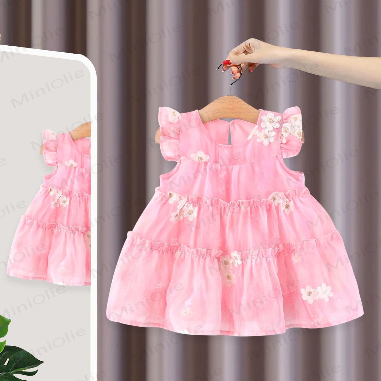 Gänseblümchen Kleid mit Tüll für Baby - Rosa - 3-4J - image 1