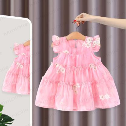 Gänseblümchen Kleid mit Tüll für Baby - Rosa - 3-4J - image 1