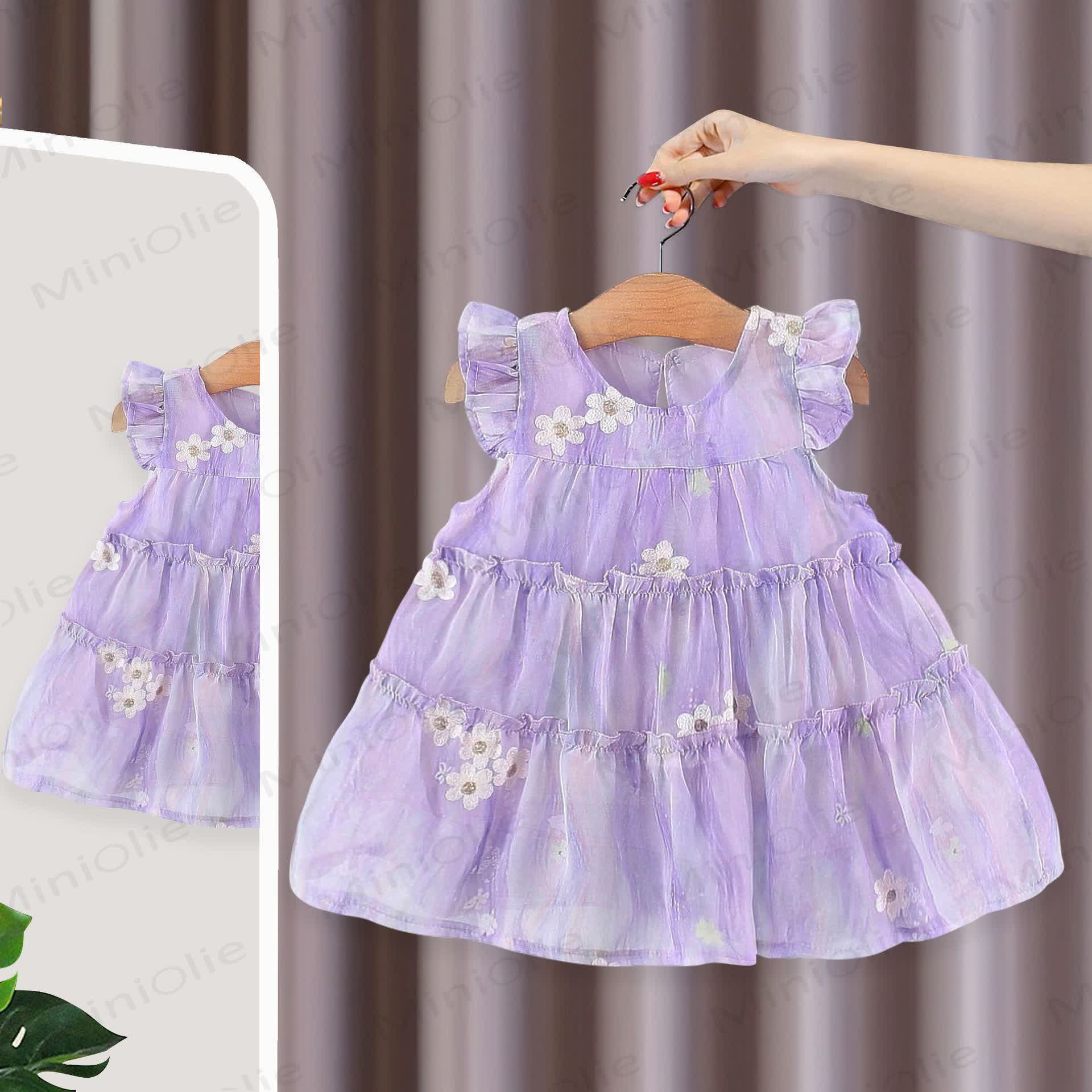 Gänseblümchen Kleid mit Tüll für Baby - Lila - 3-4J - image 2