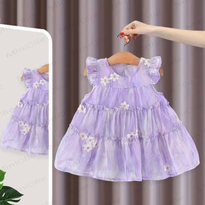 Gänseblümchen Kleid mit Tüll für Baby - Lila - 3-4J - image 2