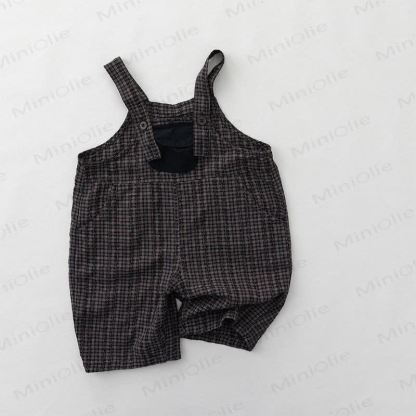 Schwarz Plaid Overall für Kleinkind  - image 1