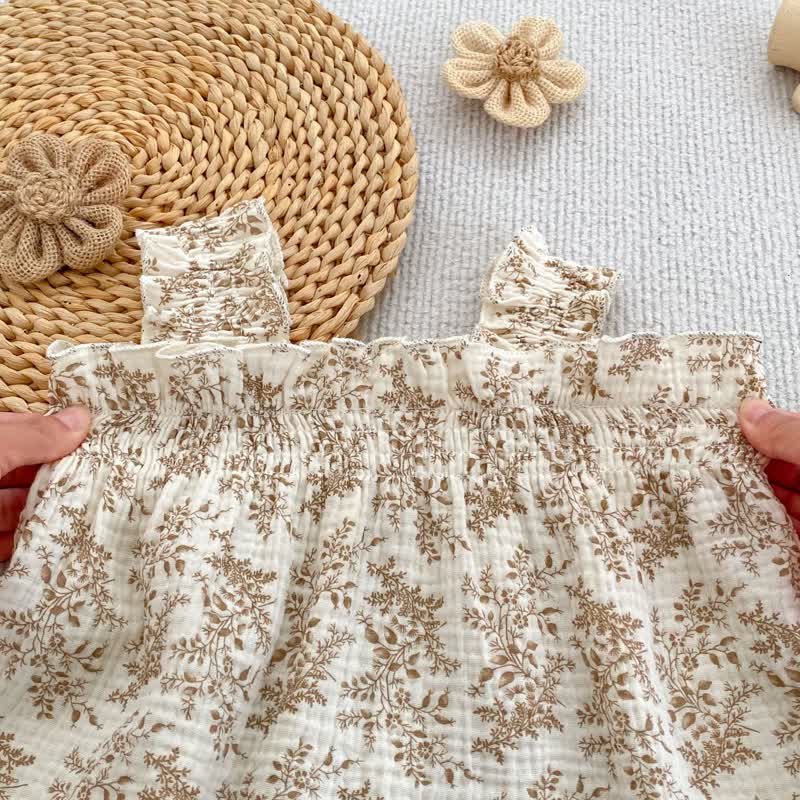 2-teiliges Set für Baby : Weiß/ Blumen Oberteil und Shorts mit Blumenmuster, Spitze und Shorts - image 4