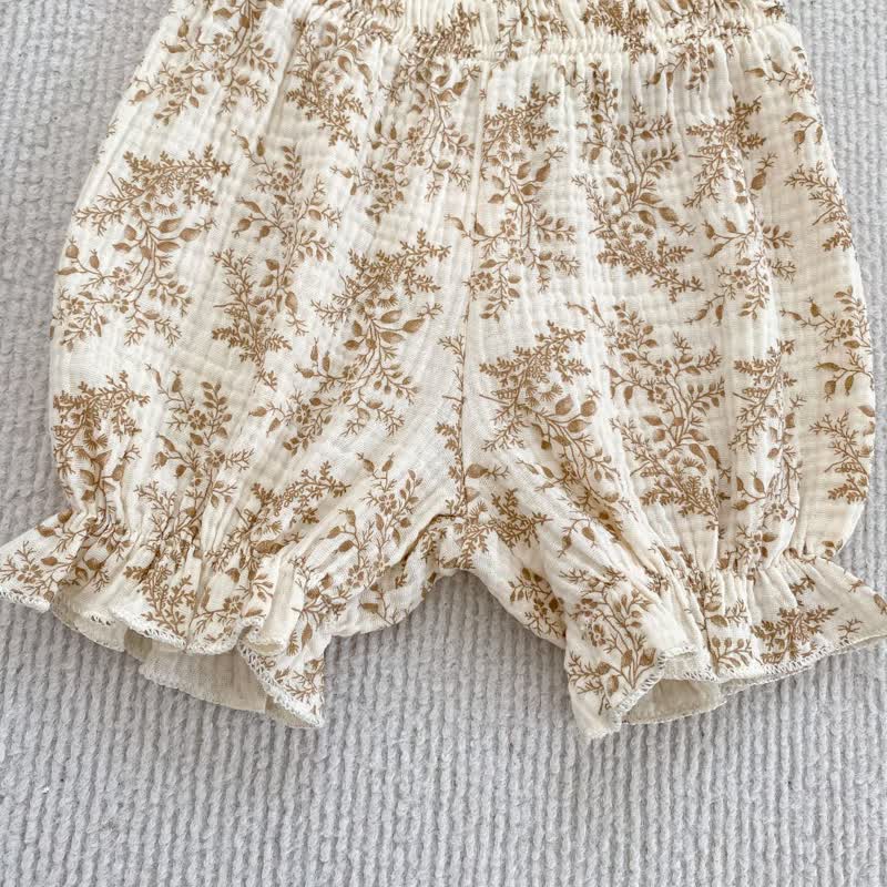 2-teiliges Set für Baby : Weiß/ Blumen Oberteil und Shorts mit Blumenmuster, Spitze und Shorts - image 7