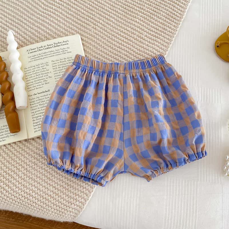 Lila Plaid Kleid und Shorts , 2-teiliges Set für Baby und Mädchen - image 6