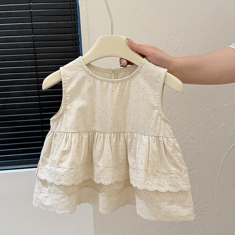Zweiteiliges Set für Kleinkind : Ärmelloses Spitze und Hose - image 2