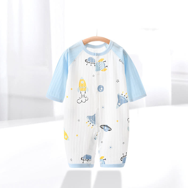 Sommer Strampler mit Weltraum in Weiß und Blau für Baby - Weiß & Blau - 18-24M - image 1