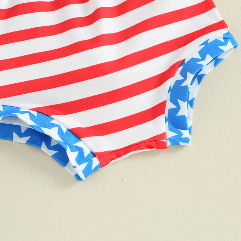 MY 1ST FOURTH OF JULY/LITTLE FIRECRACKER Baby Bodysuit und Streifen Shorts 2-teiliges Set mit Stirnband - image 8