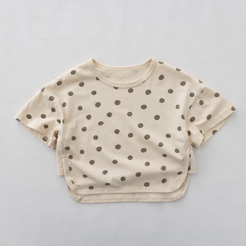 Beige/Braun Punktmuster Sommer -T-Shirt für Kleinkind - Beige - 6-7J - image 2