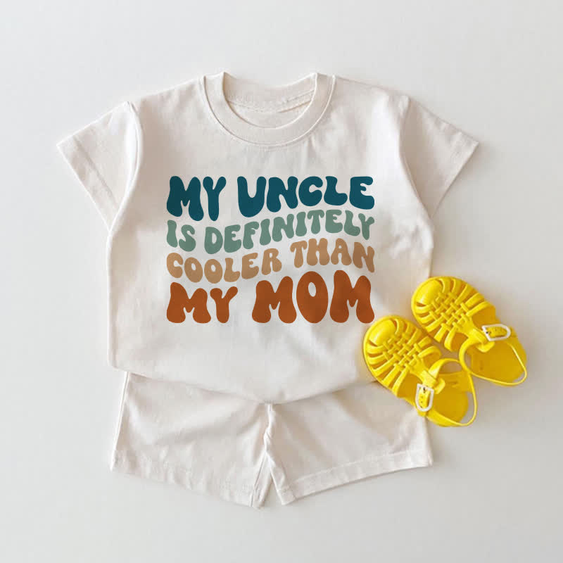 MY UNCLE IS DEFINITELY COOLER THAN MY MOM! Baby T-Stück und Shorts , 2-teiliges Set , weiß. - Weiß - 18-24M - image 1