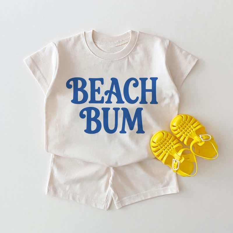 BEACH BUM Baby Weißes T-Stück und Shorts 2-teiliges Set - Weiß - 18-24M - image 1