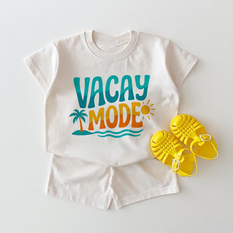 VACAY MODE Baby Set aus weißem T-Stück und Shorts , 2-teilig - Weiß - 18-24M - image 1