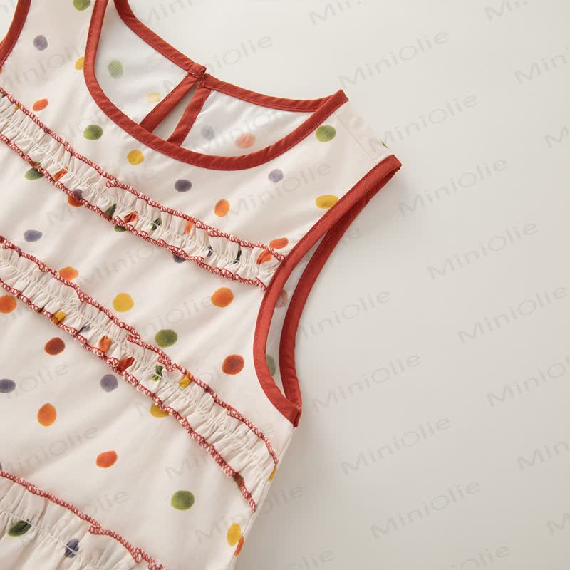 2-teiliges Set für Kleinkind-Mädchen: Punktmuster Rüschen Tanktop und Rock - image 2
