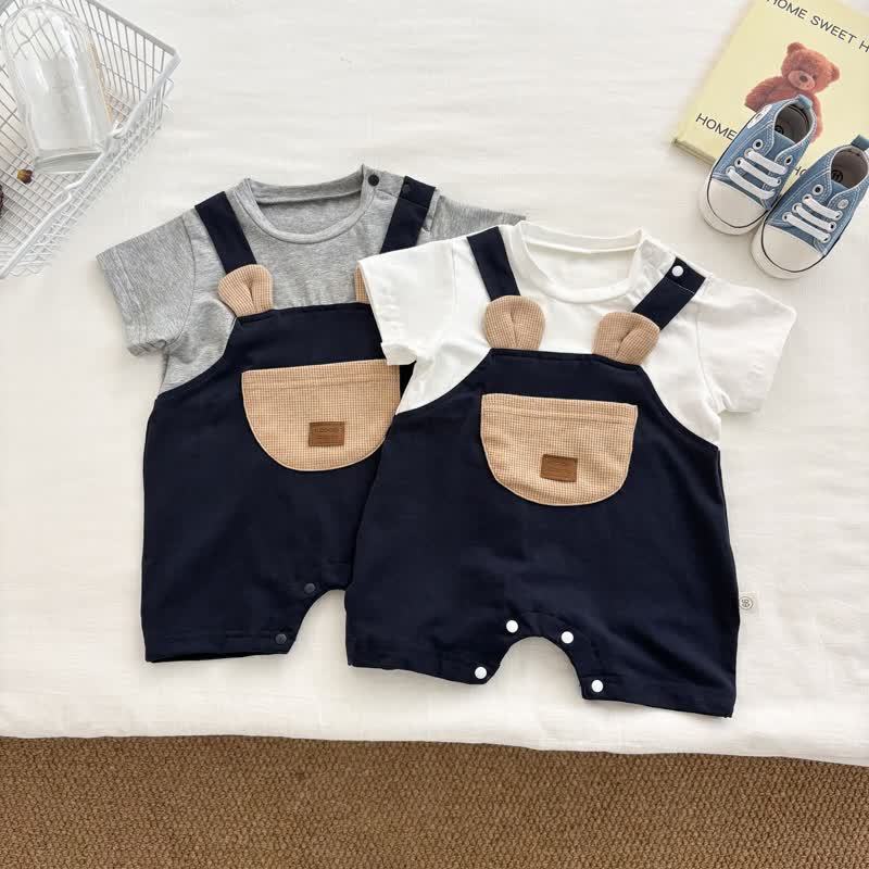 Baby Jungen Bär Taschen Strampler - image 1