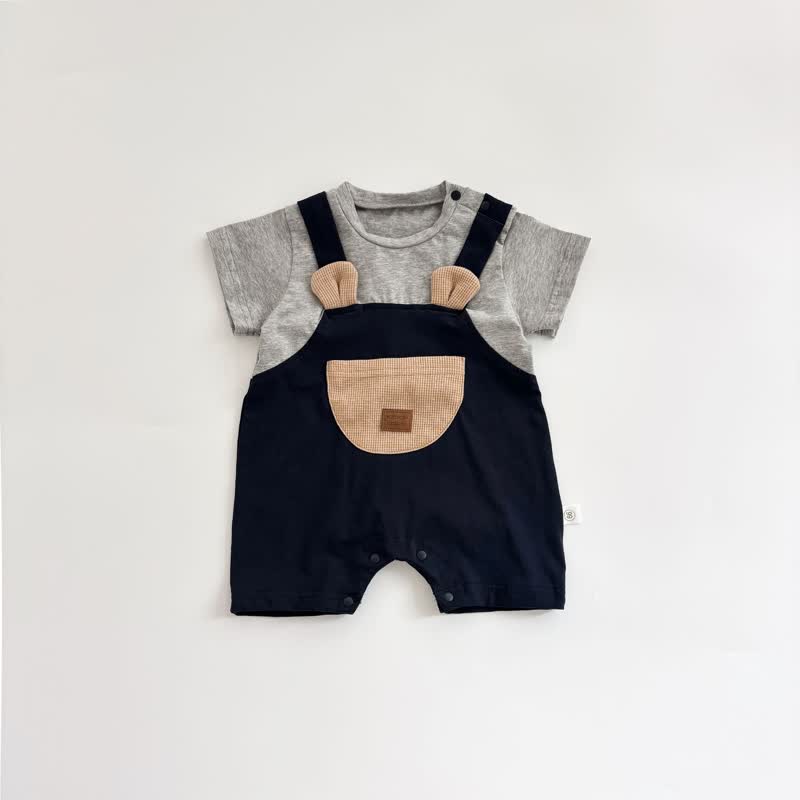 Baby Jungen Bär Taschen Strampler - Grau - 18-24M - image 3