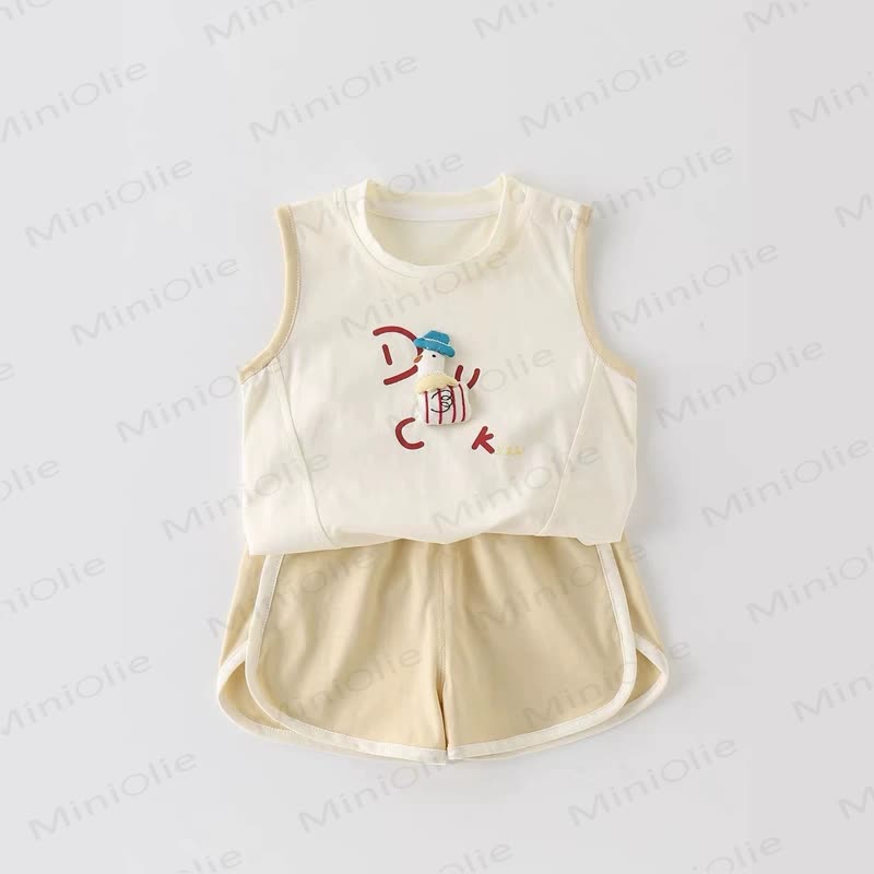 Baby DUCK Cartoon Tanktop und Shorts 2-teiliges Set - image 1