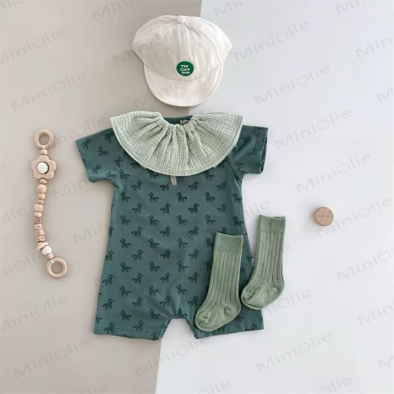 Baby Strampler mit Zebramuster, Strampler Socken und Lätzchen ( Set) - image 1