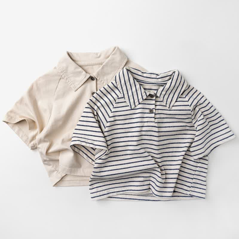 Streifen/ Einfarbig Polo-Shirt für Baby und Babys (Kleinkind ) - image 1