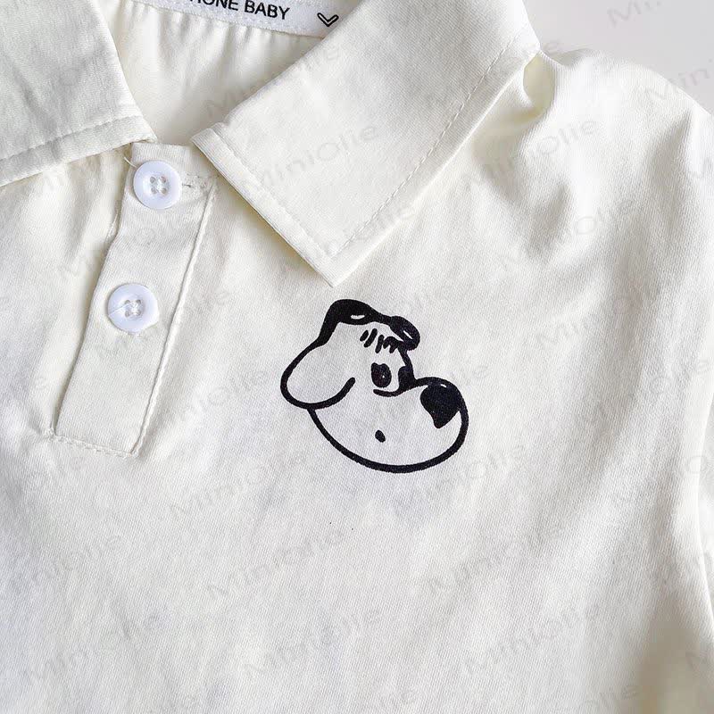 2-teiliges Set für Kleinkind-Jungen: Hemd mit Cartoon-Hundeprint und Gingham Hose - image 2