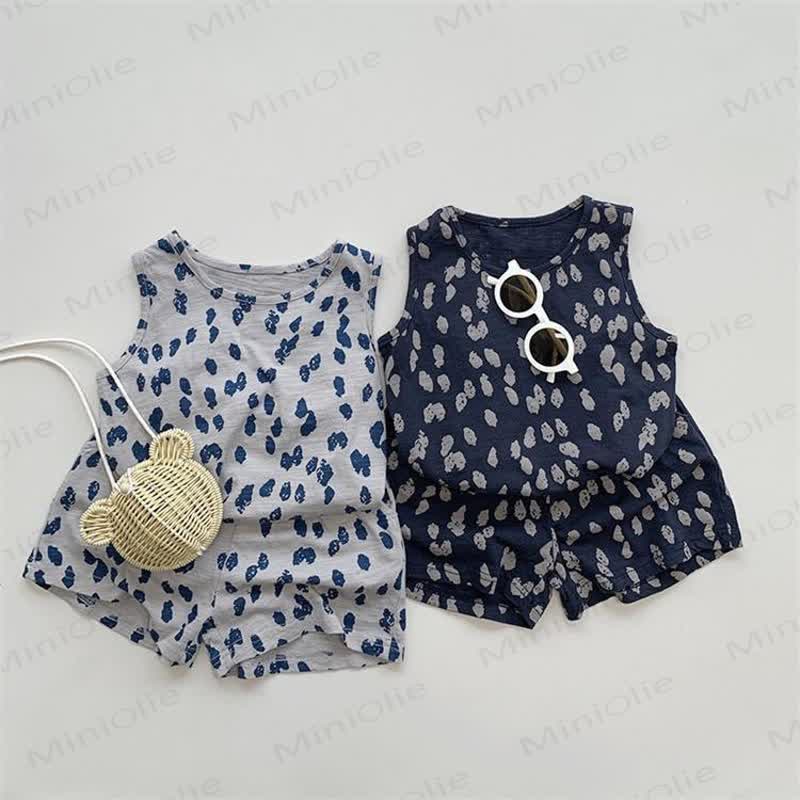 Zweiteiliges Set aus weichem Punkt Tanktop und Shorts für Kleinkind - image 1