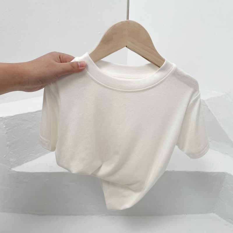 Kleinkind Freizeit-T-Shirt in Einfarbig - Weiß - 10-11J - image 2