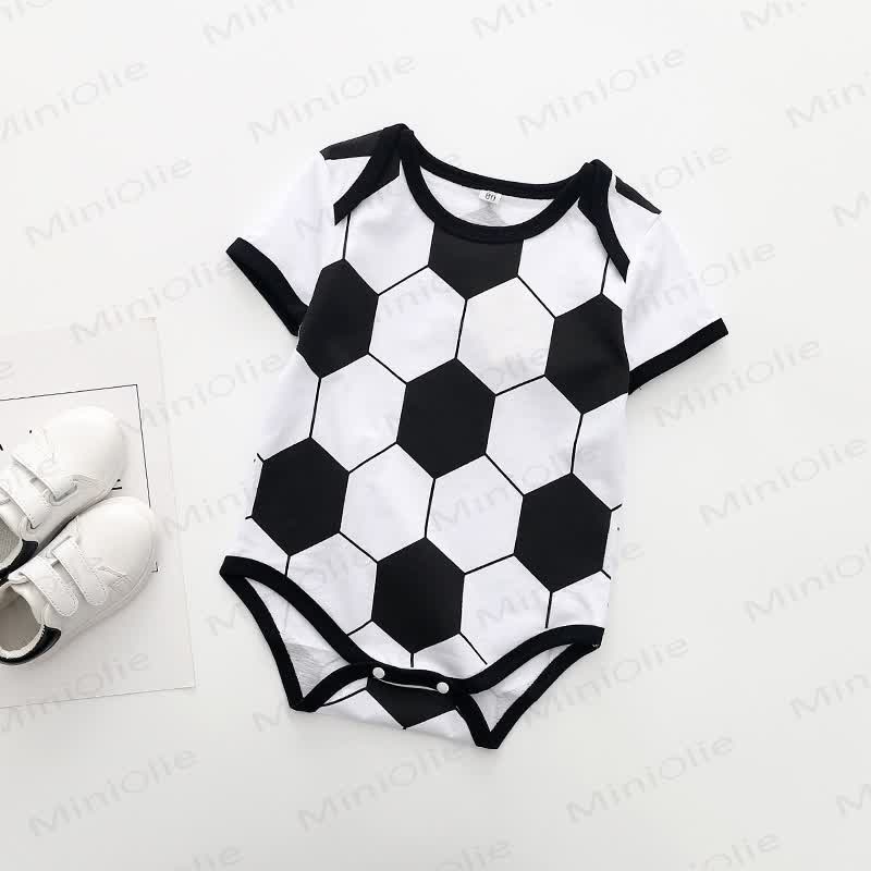 Baby Bodysuit mit Fußballmuster - Weiß - 12-18M - image 1