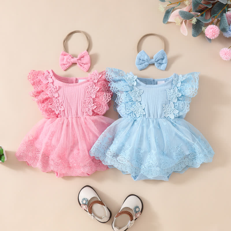Baby Bodysuit aus Spitze , Lace und Gerippt - image 1