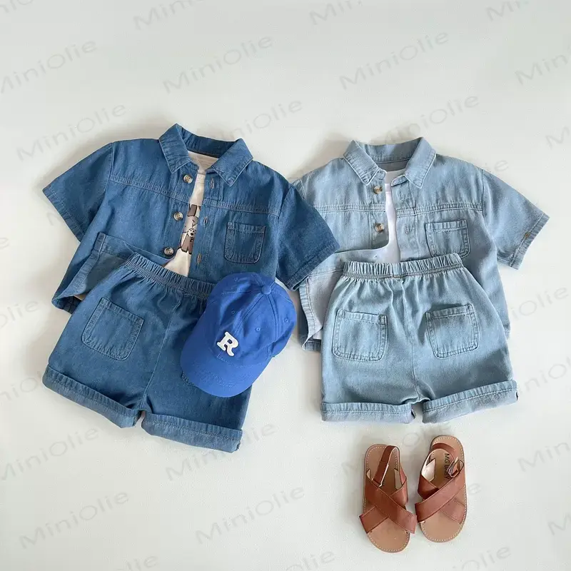 2-teiliges Set aus Denim und Shorts für Kleinkind - image 1