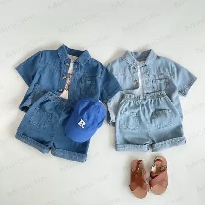 2-teiliges Set aus Denim und Shorts für Kleinkind - image 1